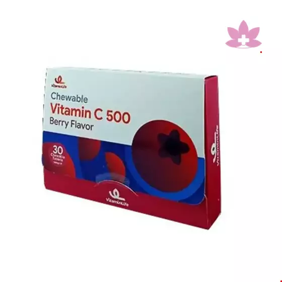 Vitamin Life Chewable Vitamin C 500 mg Green berry Flavor 30 Tabs