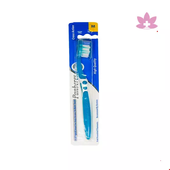 Panberes Cross Action Toothbrush With Medium Brush 1 PCS